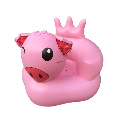 Cuted Little Pig Inflatable Baby Chair Custom Portable Soft PVC Toddler Bath Sofa