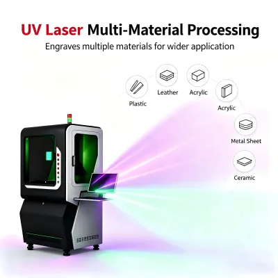 Zixu 100*100-600*600mm UV Laser Etching Machine 7000-12000mm/s UV Laser Engraver for Stainless Steel Aluminum Copper Engraving