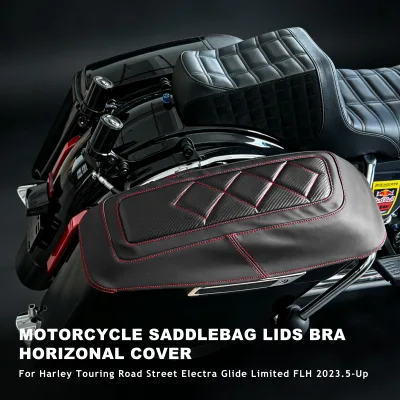 Motorcycle Saddlebag Lids Bra Cover with Big Diamond for Harley Touring Road Street Electra Glide Limited FLH 2023.5 Later