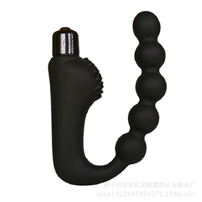 Black Anal Plug Silicone Anal Beads Picture with 5 Beads for Men, Women or Couples
