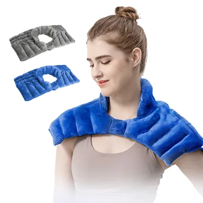 shoulder brace support Microwave Moist Hot Compress Therapy Brace Pad Warm Plush Cervical Pain Relief Neck Shoulder Heated Shawl