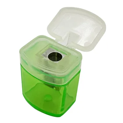 School Stationery Cute Pink Plastic Pencil Sharpeners 8 mm Single Hole Children's Barrel Shape Flip Cover Sharpeners for Pencils