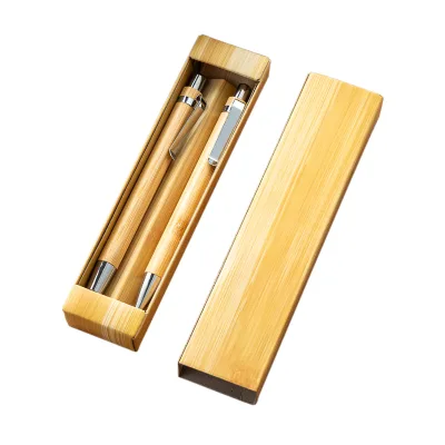 Creative Bamboo Ballpoint Pen Office Stationery Gift Advertising Pen Customized Logo Stylus Click Bamboo Pen