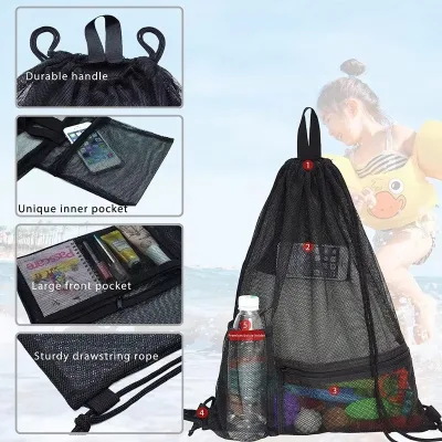Thickened Drawstring Folding Portable Polyester Rope Handle Sport Football Gym Backpack for Student Daily Commute Travel