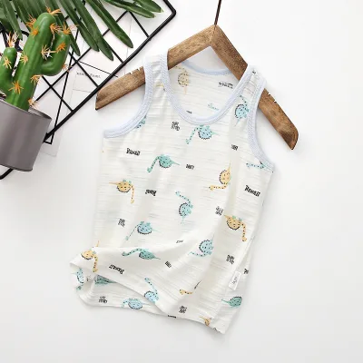 U Shape Summer Kids Children Clothing Cartoon Baby Boys Sweat Vest Sleeveless Cotton Underwear Kids Boys Printing Vest