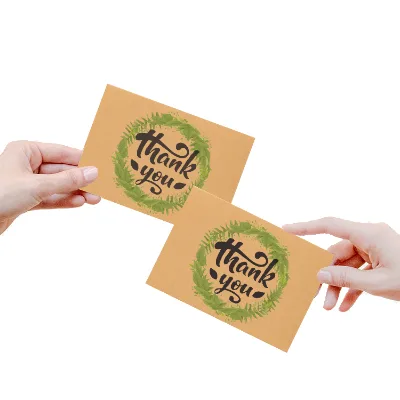 Free Custom Print Eco-Friendly Coated Paper Cardboard Offset Printed Greeting Card Embossed Finish Custom Size Small Carton
