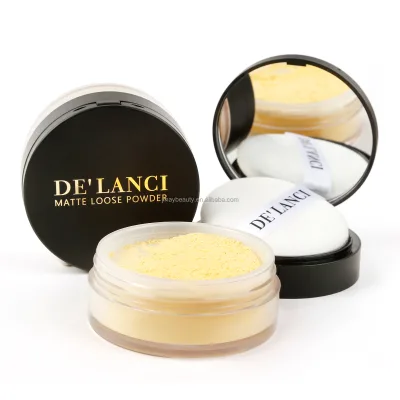 DE'LANCI Luxury Makeup Translucent Loose Setting Powder Custom Logo Matte Foundation Oil Control Setting Loose Powder