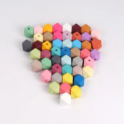 DIY Loose Natural Colorful Wood Beads Octagonal Beads Handmade Necklace Geometric Wood Beads