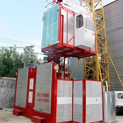 2025 China New SC100 Single Cage Construction Lift Elevator Fast Speed Hot Selling Building Hoist Core Motor Pump Engine