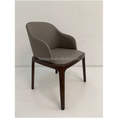 Home Hotel Restaurant Room Arm Solid Wood Dining Chair