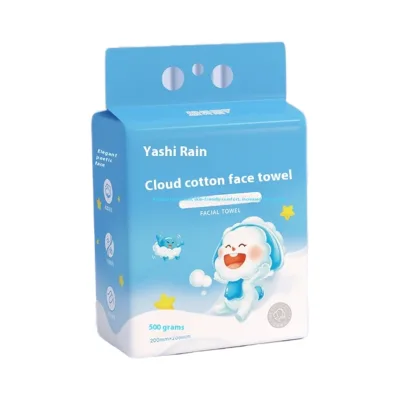 Wholesale Disposable Cotton Face Towels Soft Facial Tissue in Paper Packaging