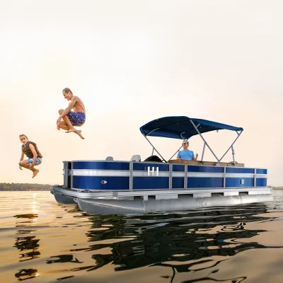 Recreational Party and Fishing Pontoon Boat 22 Foot for Lakes or Offshore Waters