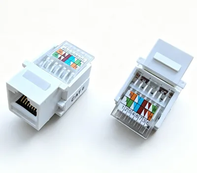 High Quality Toolless 8P8C 180 Degree UTP Cat6 RJ45 Keystone Jack Unshielded Female Network Module Telecom Connector