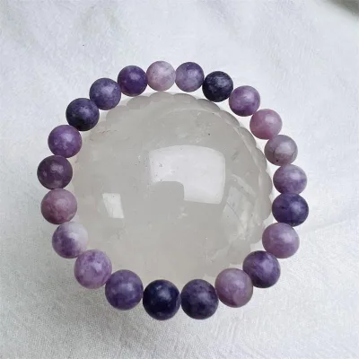 Wholesale beautiful high quality natural purple lepidolite stone beads bracelet for gift