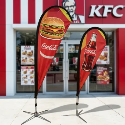 Direct Manufacturer Flexible 3.4m Elastic Blade Promotional Advertising Beach Flag in Trade Show