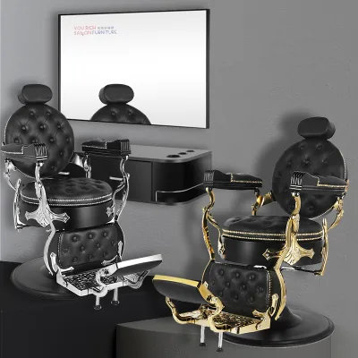 Black Gold Barber Chairs Barbershop Hydraulic Hair Salon Styling Chair Van De Velde Beauty Salon Furniture Factory Direct Sale