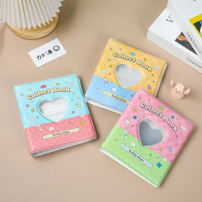 Heart-shaped Cover Customizable Pattern Loose-leaf Binder, Detachable Mixed Insert Pages, Instant Photo Storage Notebook