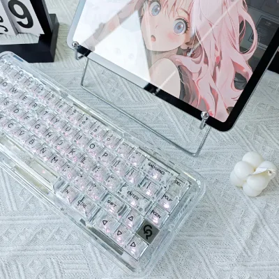 LEAVEN Fully Transparent Crystal Keycaps for DIY Customized Mechanical Keyboards Compatible with 133 Keys