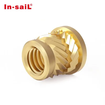 M1.4 Opposite Angled Knurled Insert Nut Suppliers Brass Inserts for Plastic