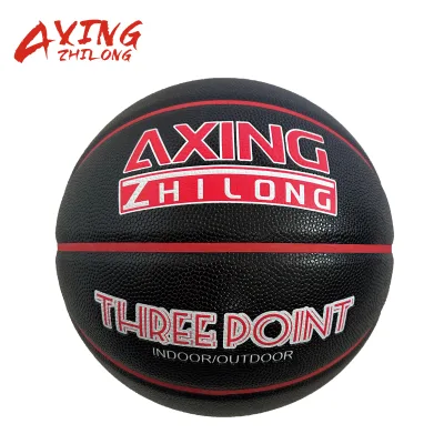 Custom Sweat absorbing leather black basketball for training size7 indoor outdoor