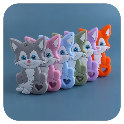 New Silicone Teething Pendant Chewing Animal Panda Rockets Elephant Fox Baby Silicone Teether