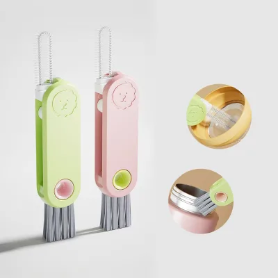 3 in 1 Cup Lid Cleaner Brush Gap Cleaning Brush Bottle Cleaning Tool Portable Kitchen Portable Tiny Bottle Detail Cleaner Brush