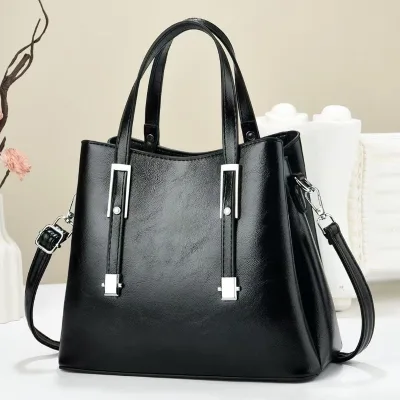New Retro-patterned PU Genuine Leatherfeel Large-capacity Instagram-style Crossbody Shoulder Bag Trendy European-American