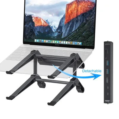 Factory Multi Ports Splitter Usb 3.0 Hubs Extension Docking Station Laptop Stand With Card Reader
