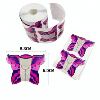 Superior Quality Custom Logo 500 Pcs/roll Nail Form Art Tip Extension Forms for Acrylic Nails