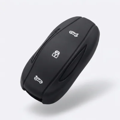 Precision Fit Matte Black Silicone Keyholder for Tesla Model 3 Y Minimalist Key Fob Cover Anti Scratch Shockproof Accessories