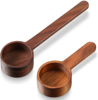HOT Wooden Measuring Coffee Scoop Set Ground Coffee Coffee Spoon in Walnut Wood Wooden Measuring Tablespoon