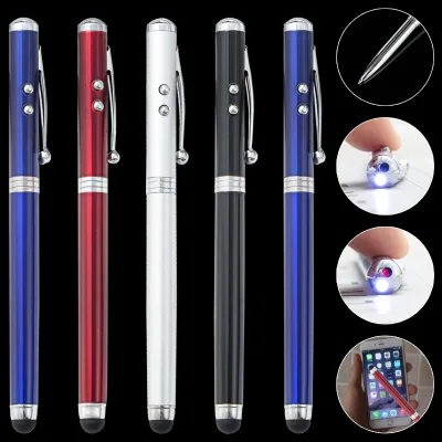 4in1 Multifunctional Metal LED Touch Laser Pen with Writing Function for Ballpoint Promotional Screen Phone Pen