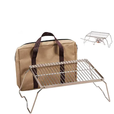 Outdoor Titanium Camping BBQ Grills Stainless Foldable Grate Rack for Campfire for Outdoor BBQs