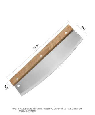 BBQ Accessories Wooden Handle Pizza Slicer Knife with Protective Cover Perfect for Pizza Homemade Pasta Fudge Vegetable