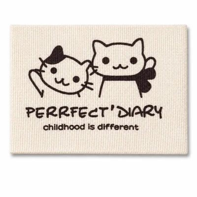 Custom Wholesale Factory Price Low MOQ Screen Printed Patch Cartoon Cat Design Fabric Badges for Clothing Bag DIY