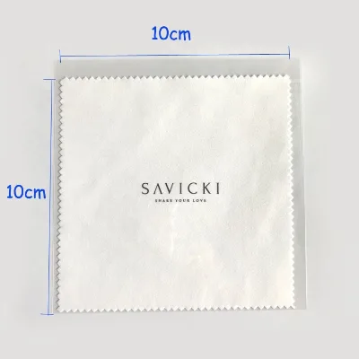 Custom logo Printing Silver Gold Gem Stones White Jewelry Polishing Cloth Microfiber Cleaning Cloth