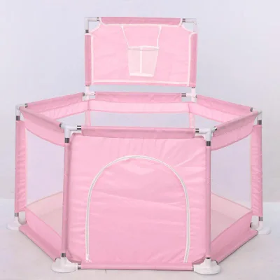 European Standard Adjustable Baby Playpen with Modern Design Metal Frame and Panel Wood Style for Living Room Use
