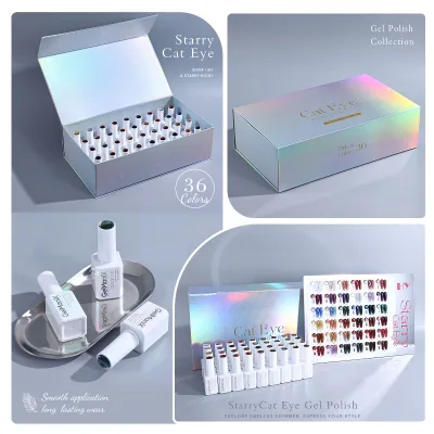 For Starry Cat Eye DIY Gel Polish 18ml 36 Colors Vegan Non-Toxic Eco-Friendly UV LED Nail Lacquer Private Label