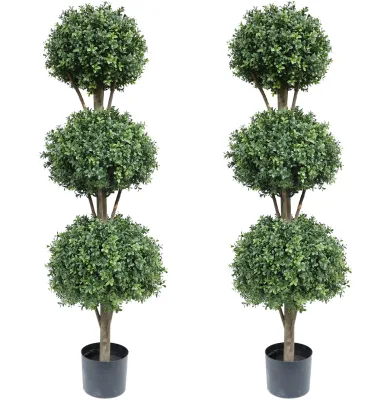 Artificial Flowers Wooden Topiary Tree Ball Pot for Home Accessories Decor Topiary Grass Bonsai the Office Decor Home Gifts