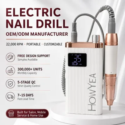 Cordless Electric Nail Drill E File Machine 22000RPM Low Heat Quiet Nail Grinder Sander For Gel Removal Callus Pedicure Care