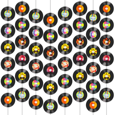 1950's Rock Roll Music Party Decorations Record Cutout Banner Wall Decor Signs 50's Theme Rock Party Supplies Music Party Favors