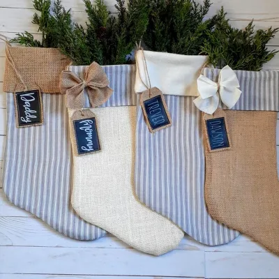 Personalized Christmas Ornament Gift Bag Home Decor Embroidery Stockings Blank Christmas Stockings