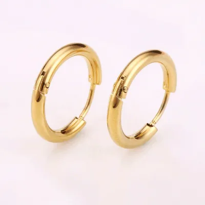 Stainless Steel Stainless Steel Hoop Earrings Hypoallergenic Circle Clip on Earring  for Men Women Girls