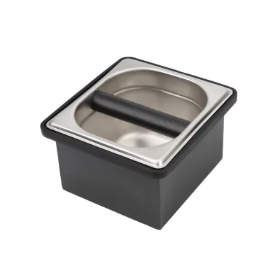Sunmax Eco-Friendly Barista Coffee Dregs Box with Frame Commercial Square Stainless Steel Bucket Spent Coffee Holder