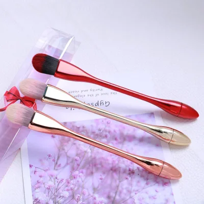 High Quality Single Foundation Brush Cosmetic Tool Gold Rose Face Makeup Beauty Mask Brush