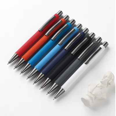 Custom Logo Spray Paint Metal Press Ballpoint Pen Promotional Business Gift Executive Smooth Refill Durable Retractable