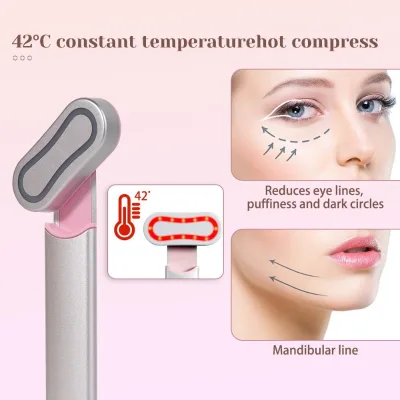 Anti-aging Electric High Frequency Vibration Multi Red Light EMS Eye Massager Facial Beauty Wand