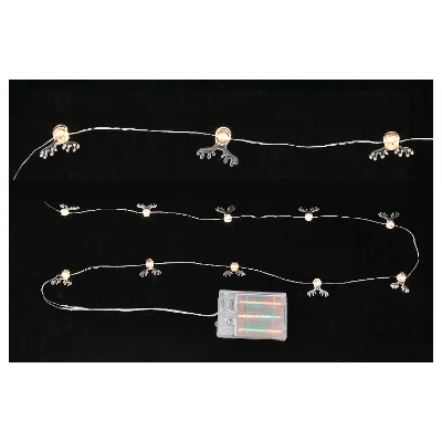 20L Warm White LED String Lights with Little Red Reindeer Glass Ornaments Small Christmas Tree Wedding Garlands & Wreaths
