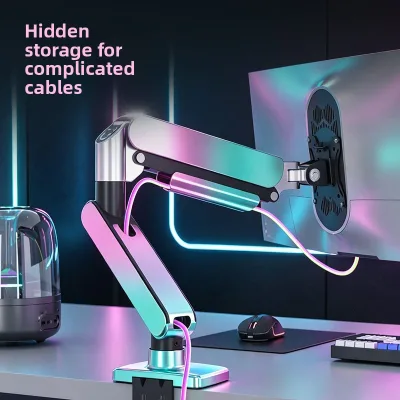 New Esports Room Monitor Mount Multi-functional Cantilever Arm 24/27/32-inch Computer Screens 10kg Load Capacity Ergonomic Alloy