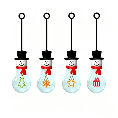 Customizable Christmas LED Hanging Light Bulb,Santa Snowman Shape Rechargeable Pendant Night Light,Custom Logo Ornament Lamp